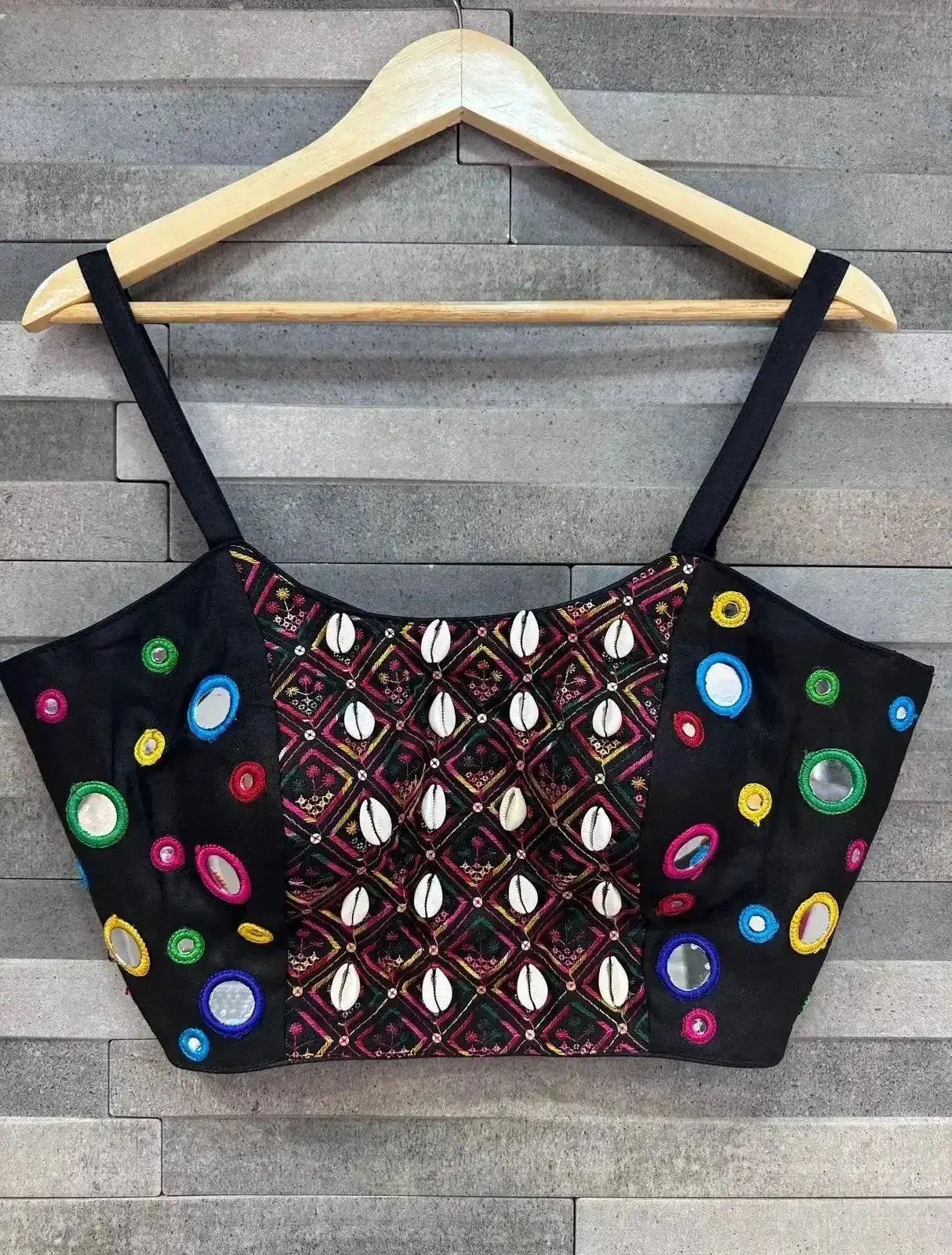 spaghetti style real kodi blouse with real mirror work - rpd fashion