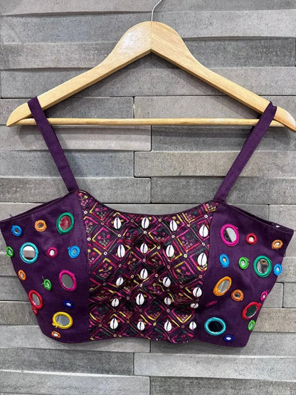 Spaghetti Style Real Kodi Blouse with Real Mirror Work - RPD Fashion