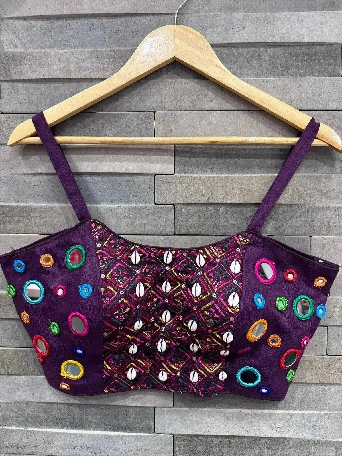 spaghetti style real kodi blouse with real mirror work - rpd fashion