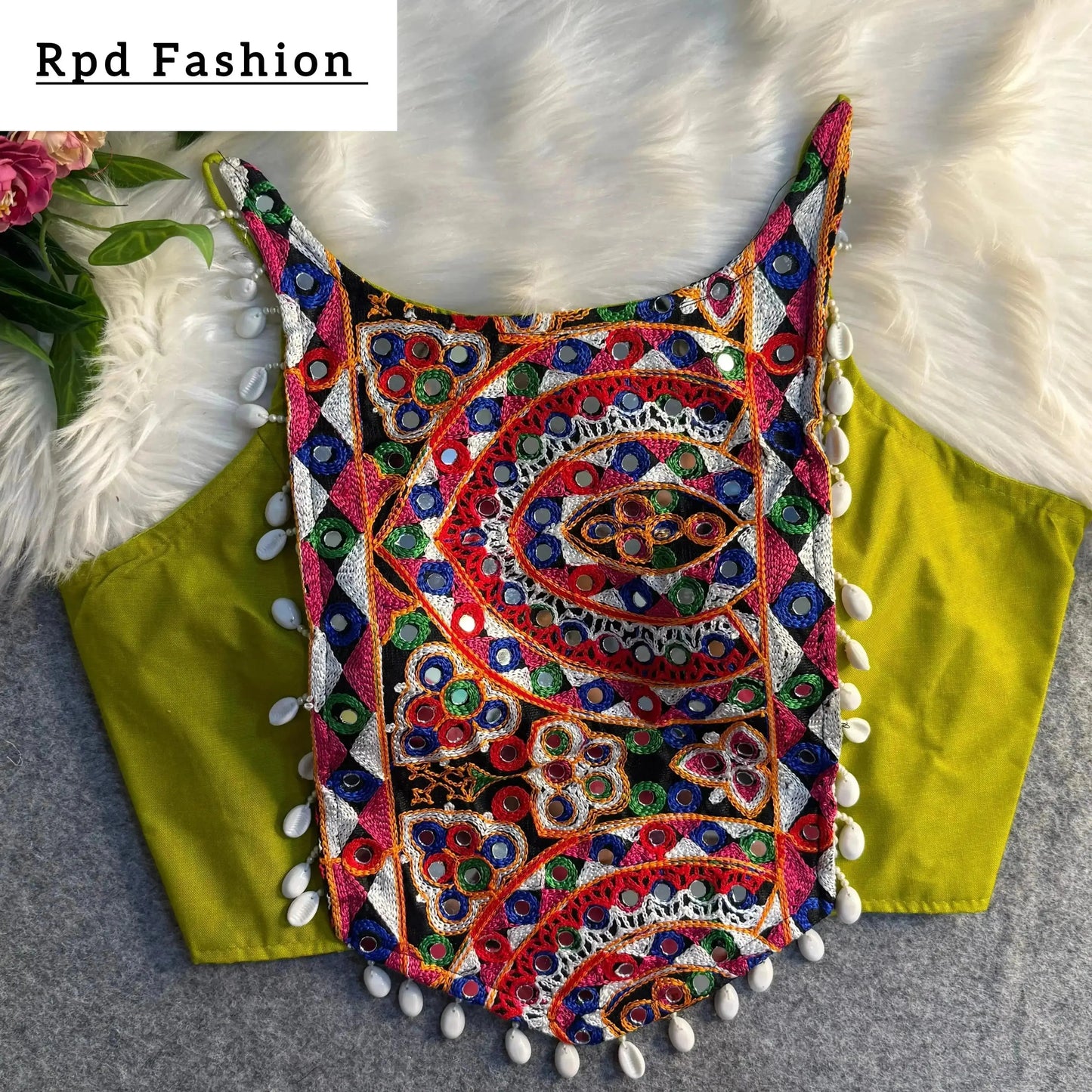 spaghetti style real shell blouse with heavy embroidery - rpd fashion