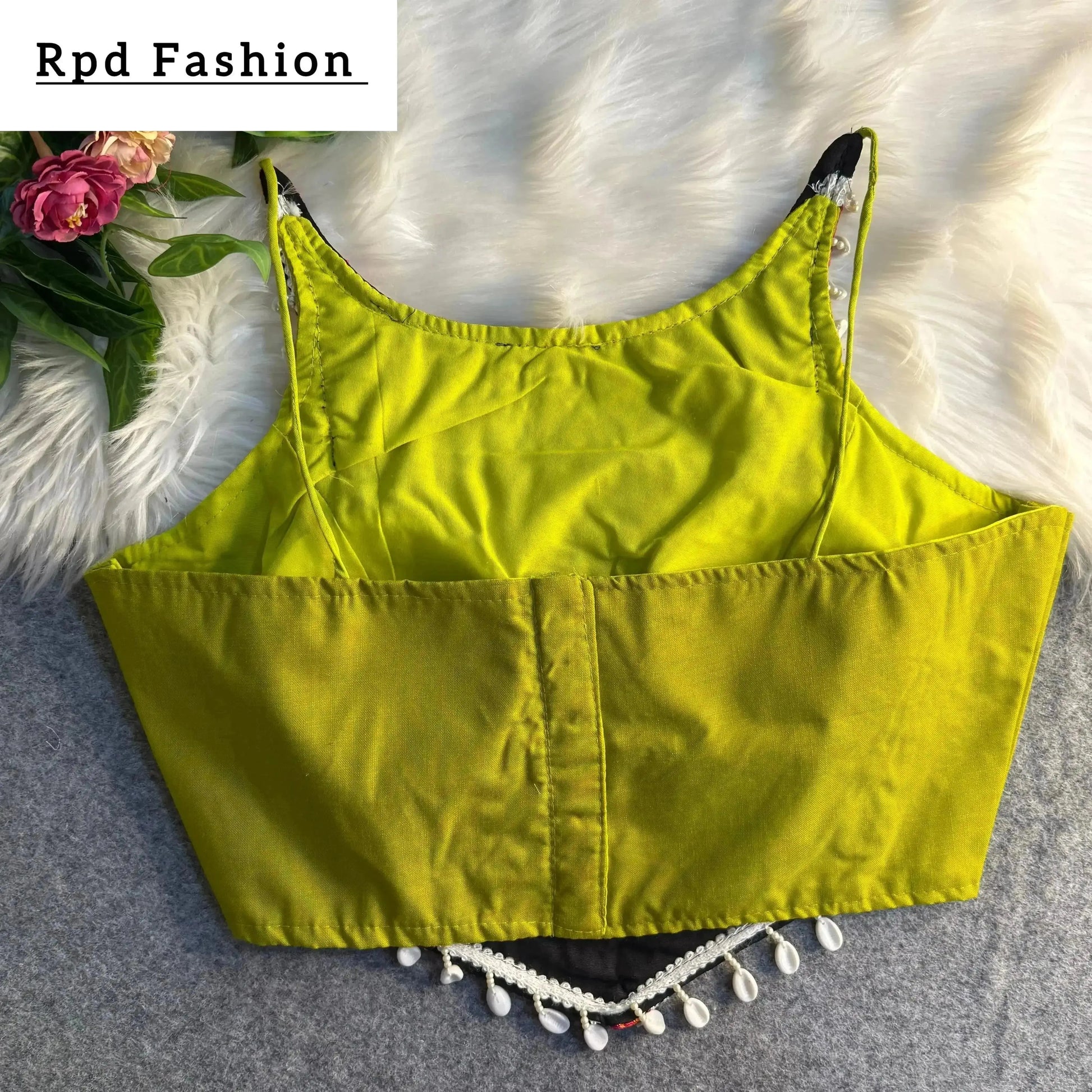 Spaghetti Style Real Shell Blouse with Heavy Embroidery - RPD Fashion