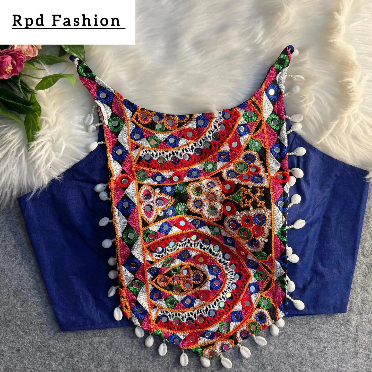 spaghetti style real shell blouse with heavy embroidery - rpd fashion