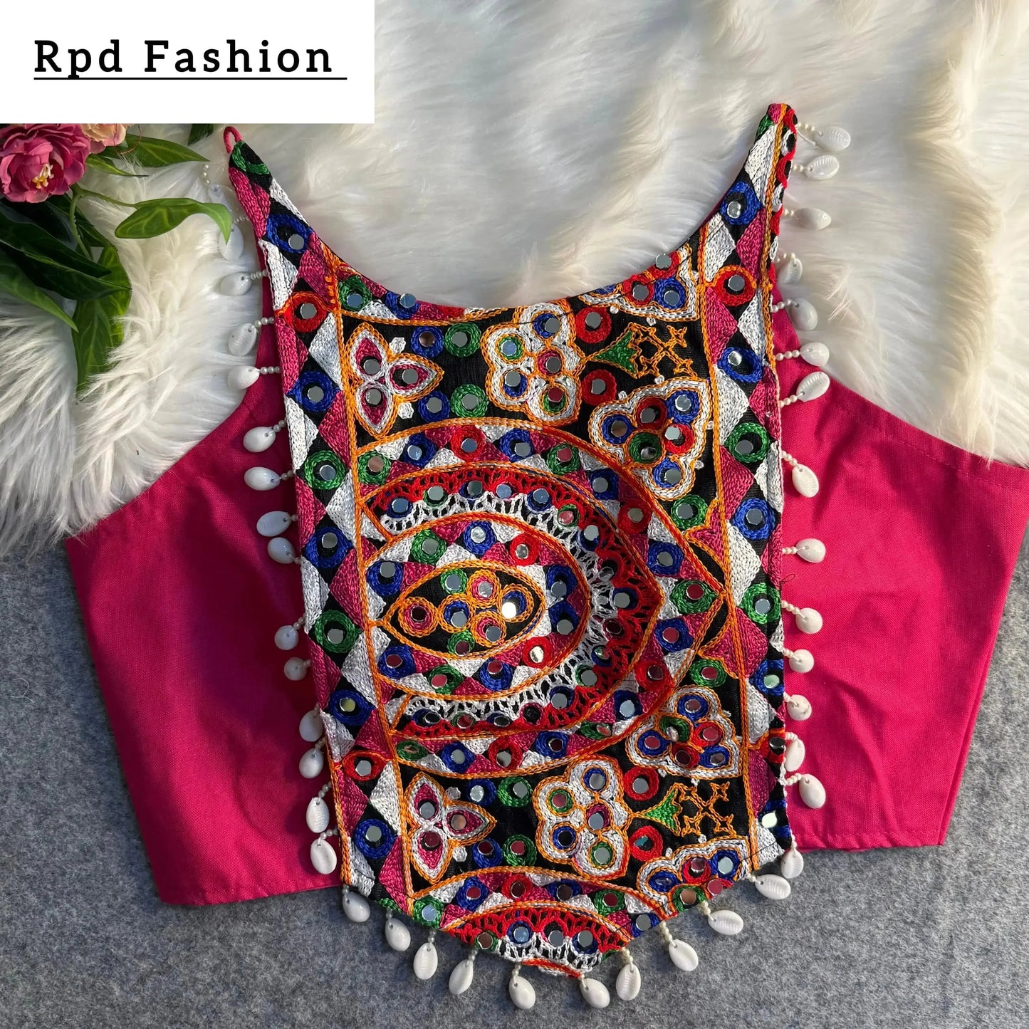 spaghetti style real shell blouse with heavy embroidery - rpd fashion