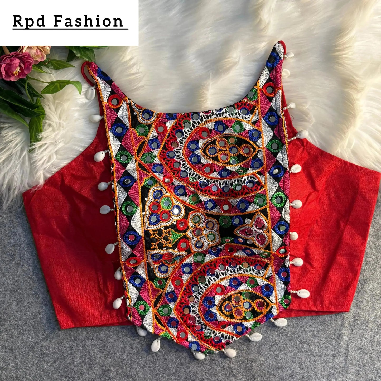 spaghetti style real shell blouse with heavy embroidery - rpd fashion