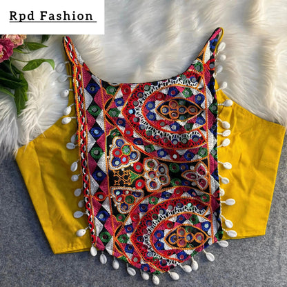Spaghetti Style Real Shell Blouse with Heavy Embroidery - RPD Fashion