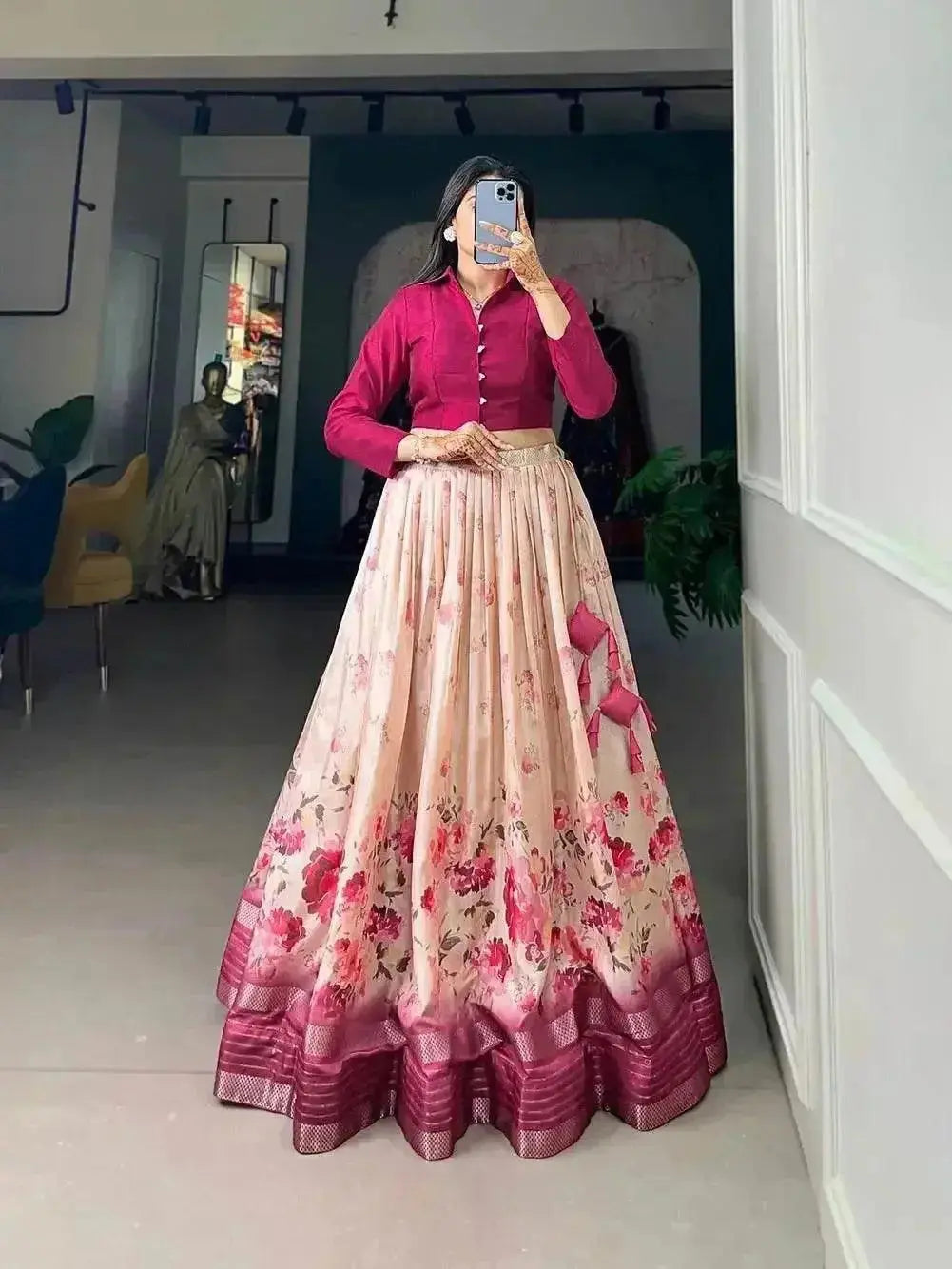 stylish pure dola silk lehenga choli - rpd fashion