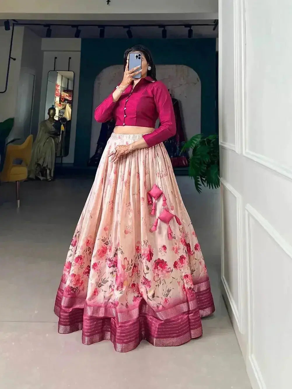 stylish pure dola silk lehenga choli - rpd fashion