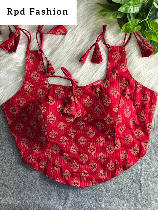 Summer Special Ajrakh Printed Pure Cotton Blouse - RPD Fashion