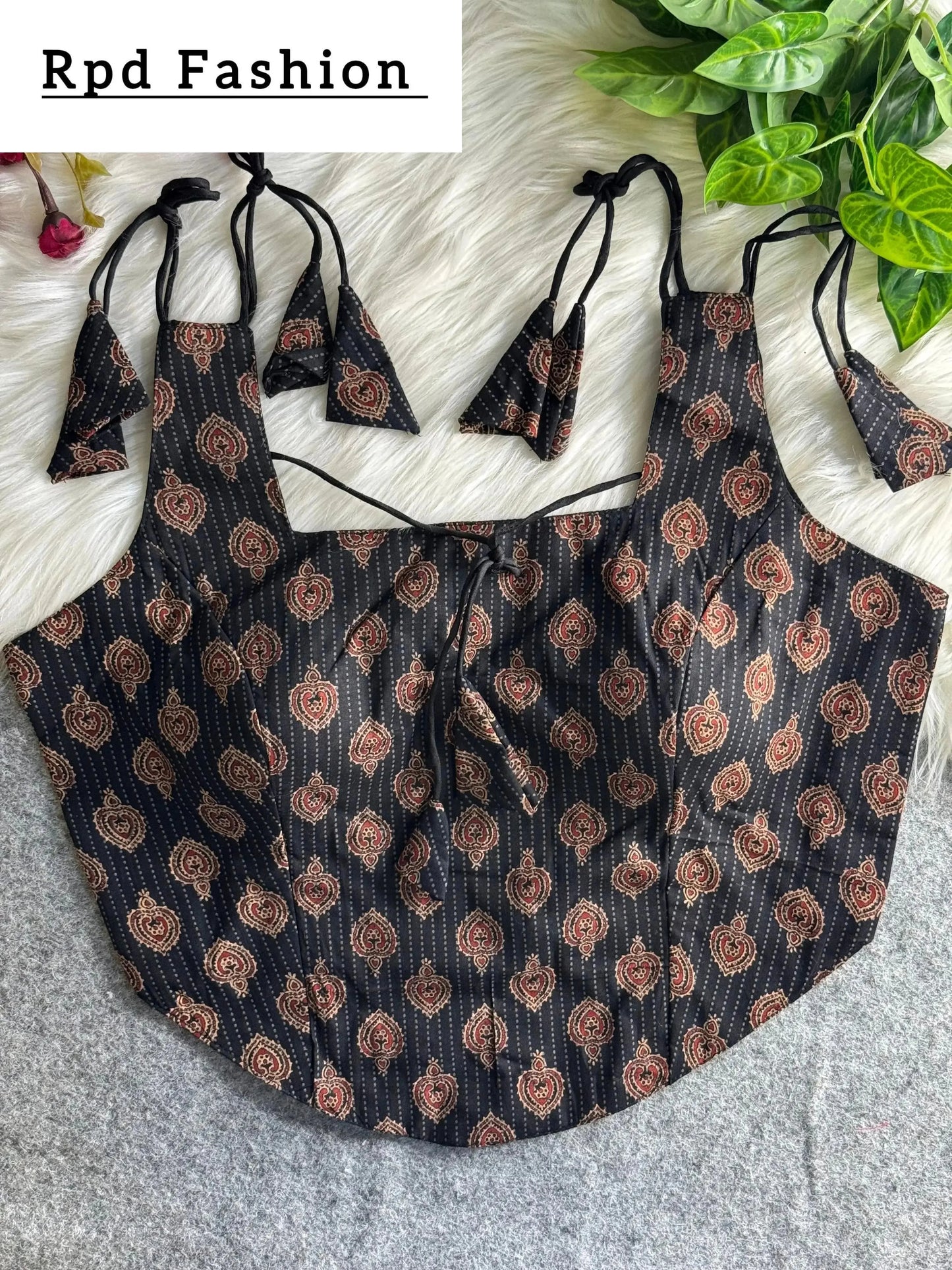 summer special ajrakh printed pure cotton blouse - rpd fashion