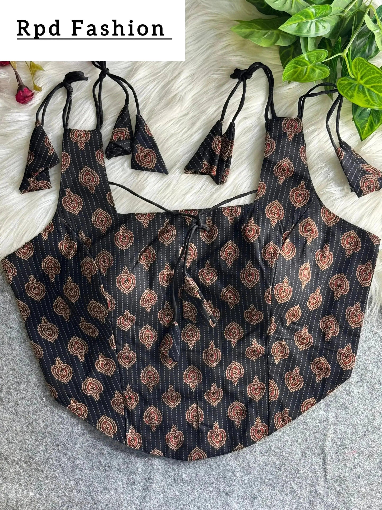 summer special ajrakh printed pure cotton blouse - rpd fashion