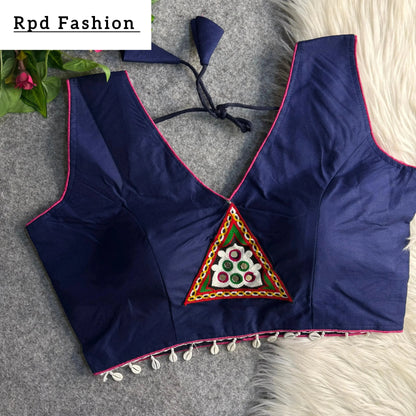 Traditional Navratri Rayon Cotton Blouse with Patch Work - RPD Fashion