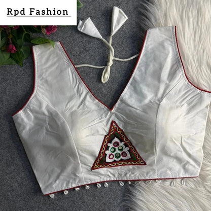 Traditional Navratri Rayon Cotton Blouse with Patch Work - RPD Fashion