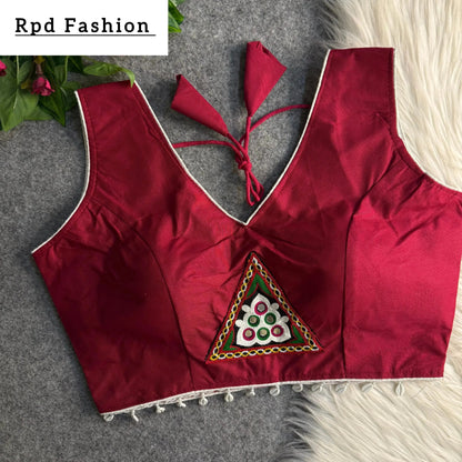 Traditional Navratri Rayon Cotton Blouse with Patch Work - RPD Fashion