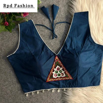 Traditional Navratri Rayon Cotton Blouse with Patch Work - RPD Fashion