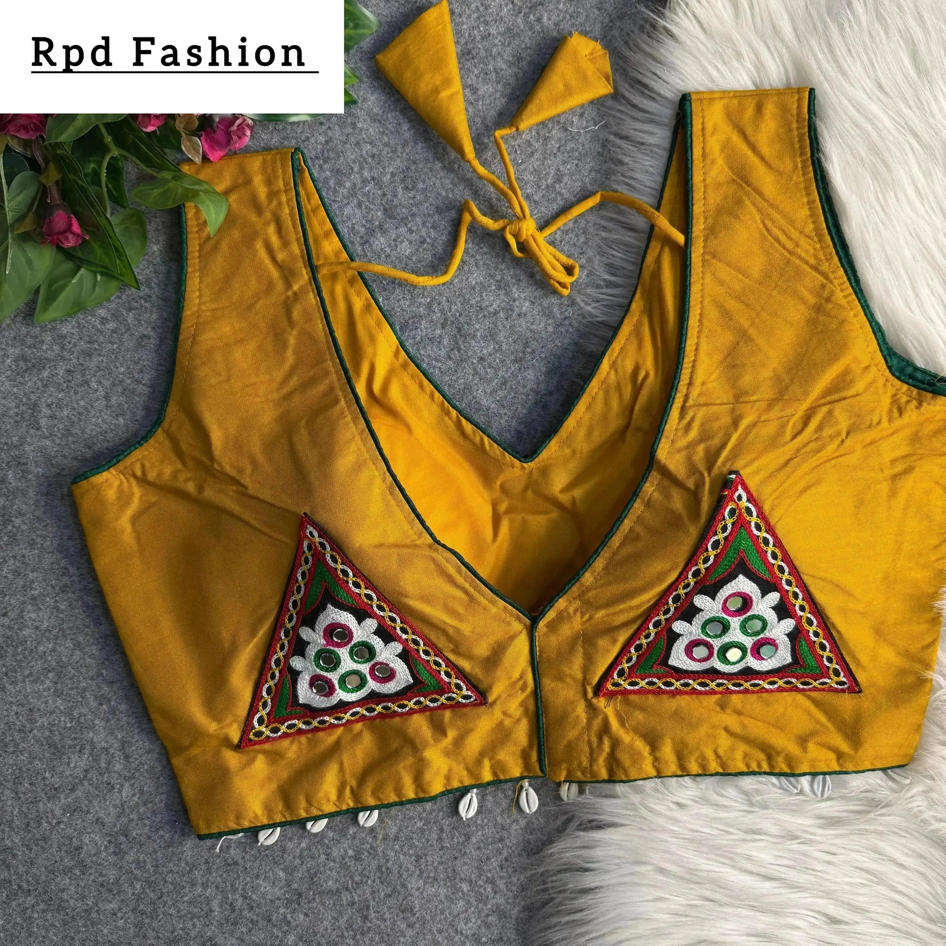 Traditional Navratri Rayon Cotton Blouse with Patch Work - RPD Fashion