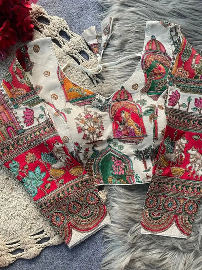 Traditional Wedding Banarasi Blouse Design with Peacock Motifs - RPD Fashion