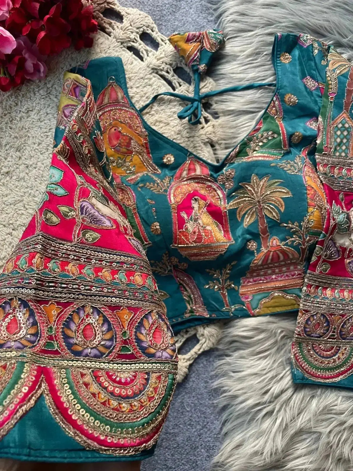 traditional wedding banarasi blouse design with peacock motifs - rpd fashion