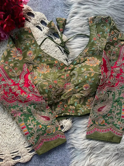 Traditional Wedding Banarasi Blouse Design with Peacock Motifs - RPD Fashion