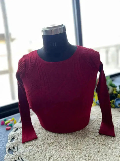 Trendy Winter Blouse for Women – Warm & Stylish Knit Design - RPD Fashion