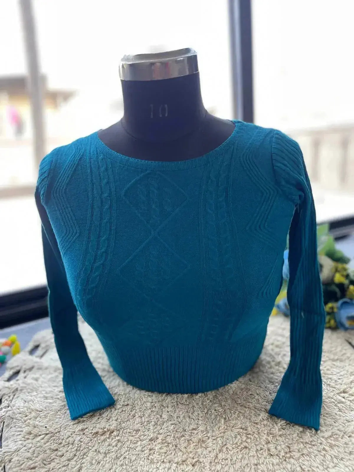 trendy winter blouse for women – warm & stylish knit design - rpd fashion