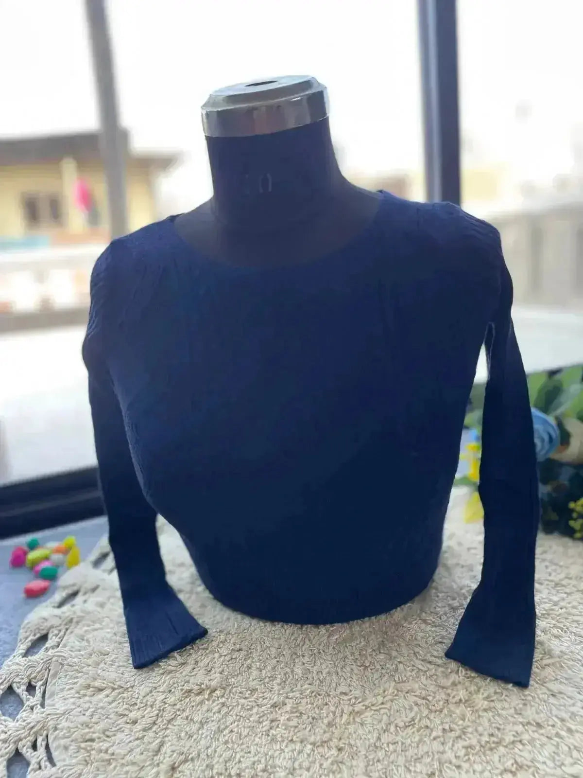 trendy winter blouse for women – warm & stylish knit design - rpd fashion