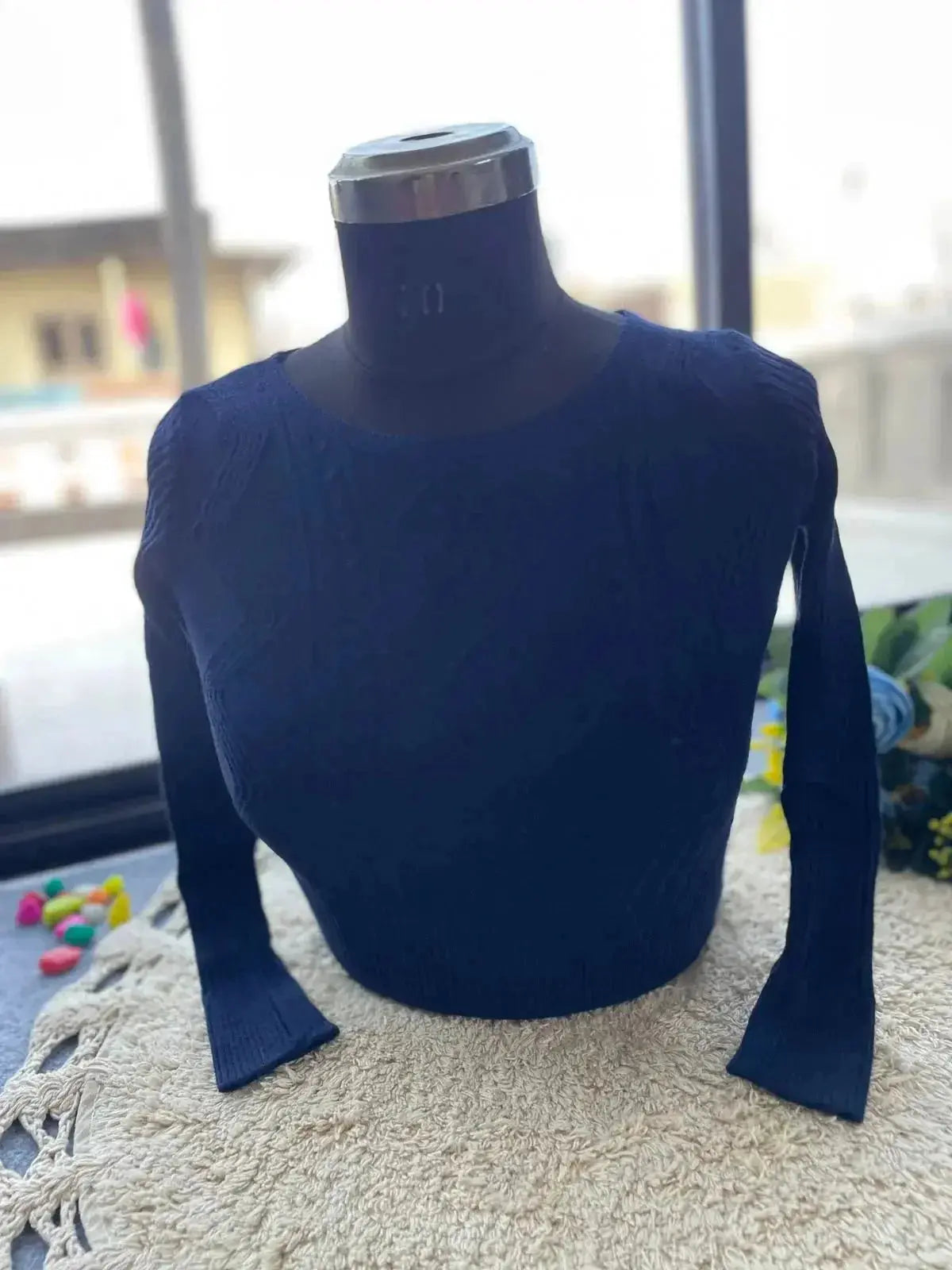 trendy winter blouse for women – warm & stylish knit design - rpd fashion