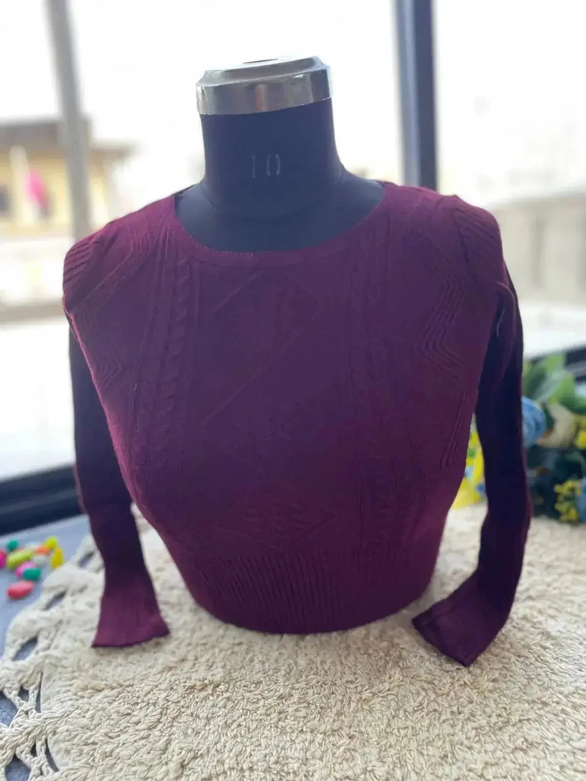 trendy winter blouse for women – warm & stylish knit design - rpd fashion