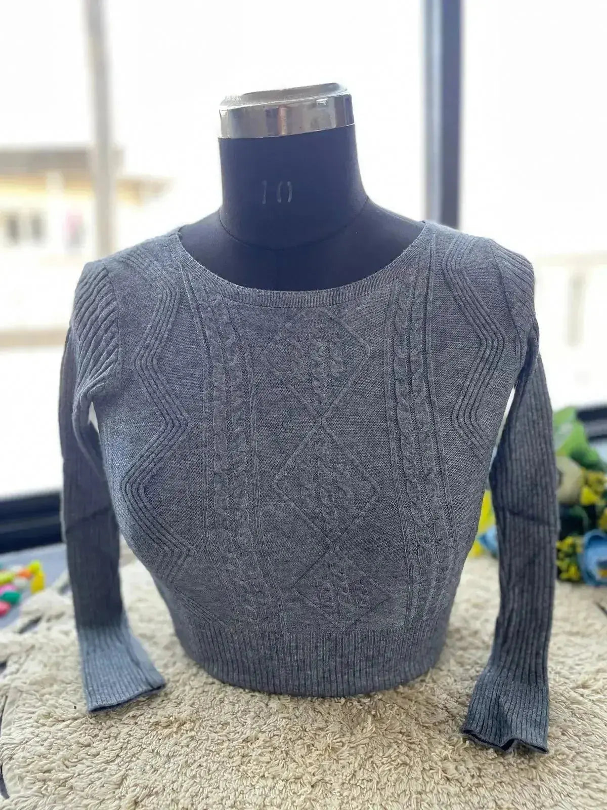 trendy winter blouse for women – warm & stylish knit design - rpd fashion