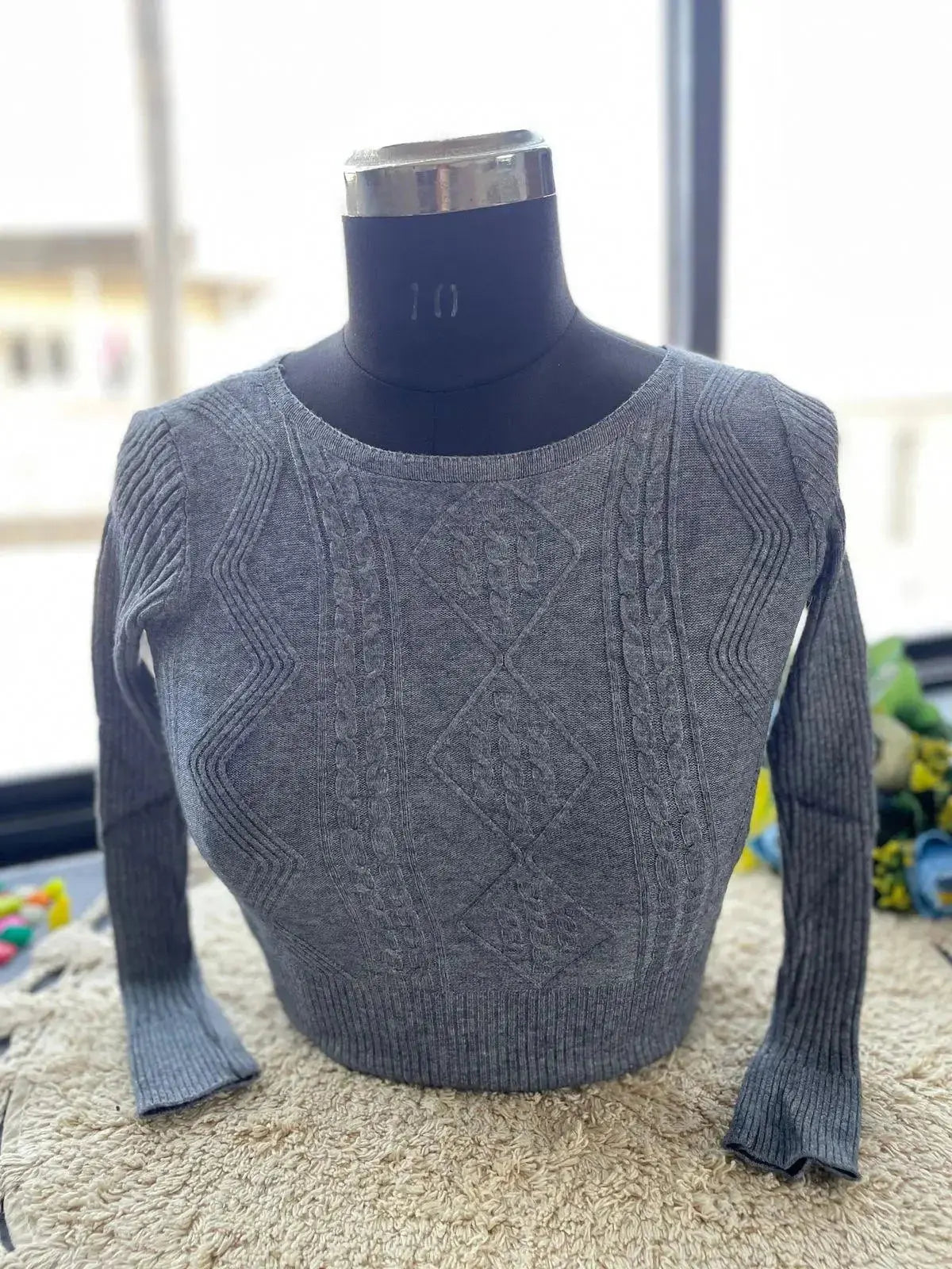 trendy winter blouse for women – warm & stylish knit design - rpd fashion