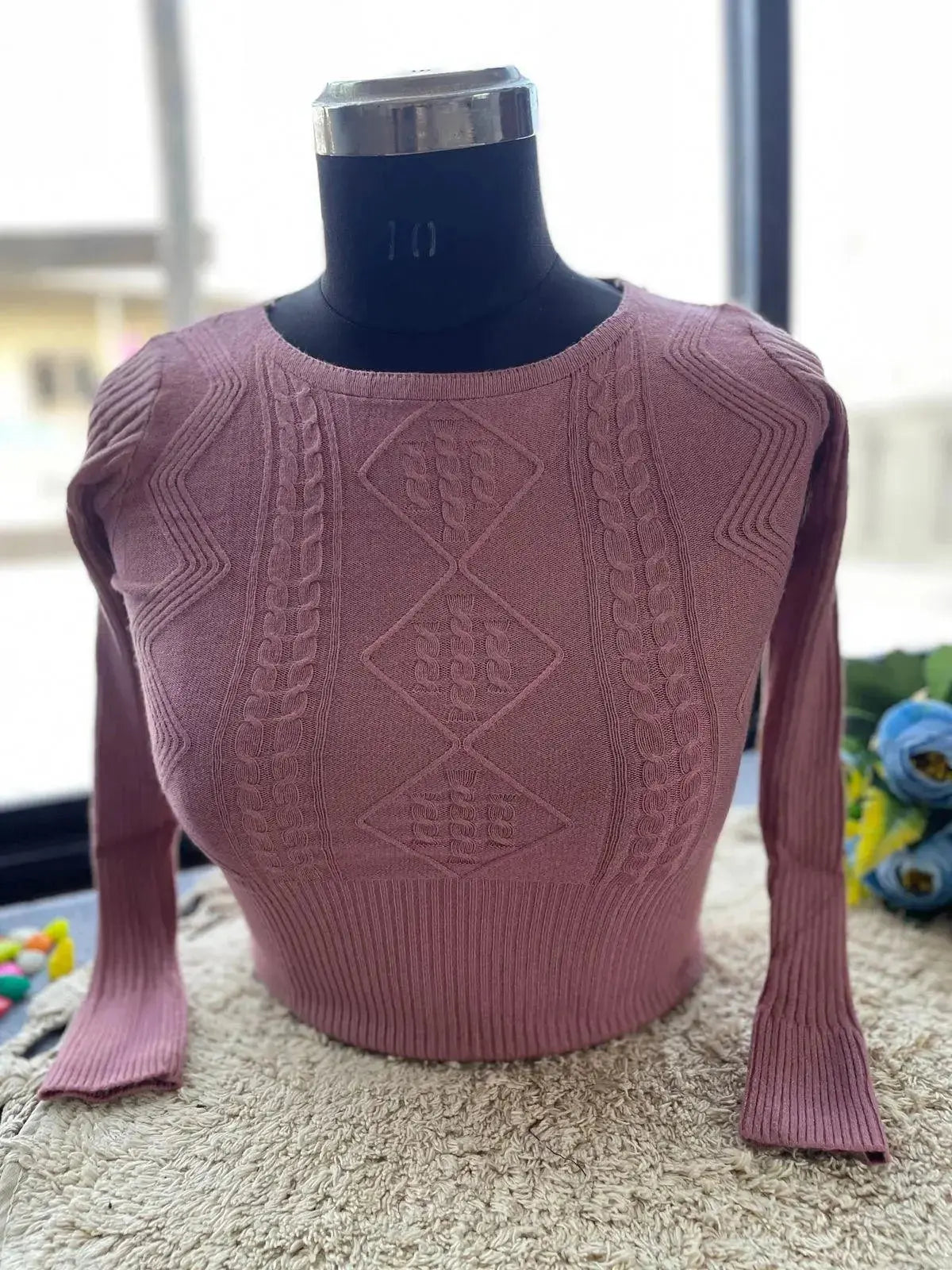 trendy winter blouse for women – warm & stylish knit design - rpd fashion