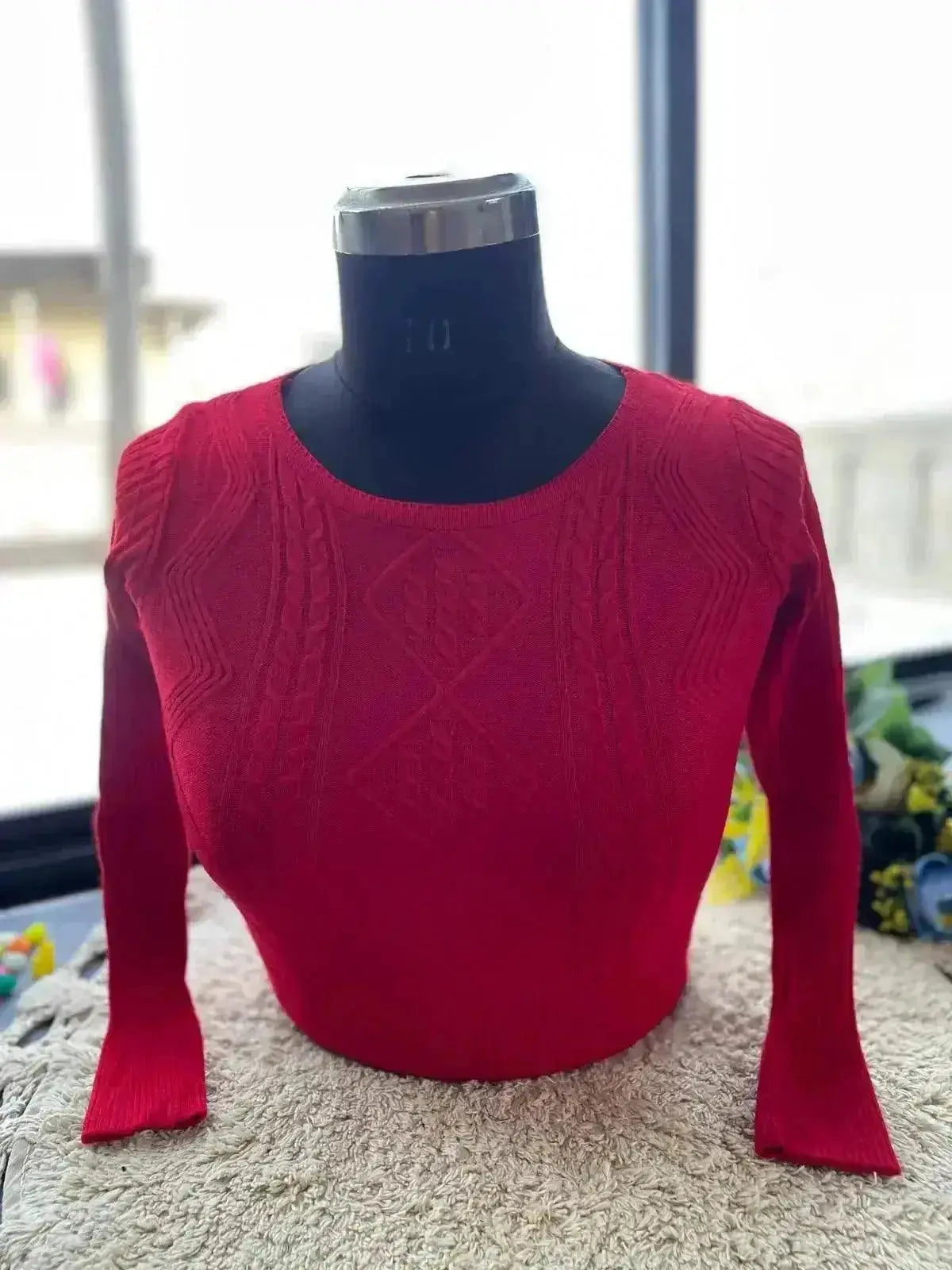 trendy winter blouse for women – warm & stylish knit design - rpd fashion