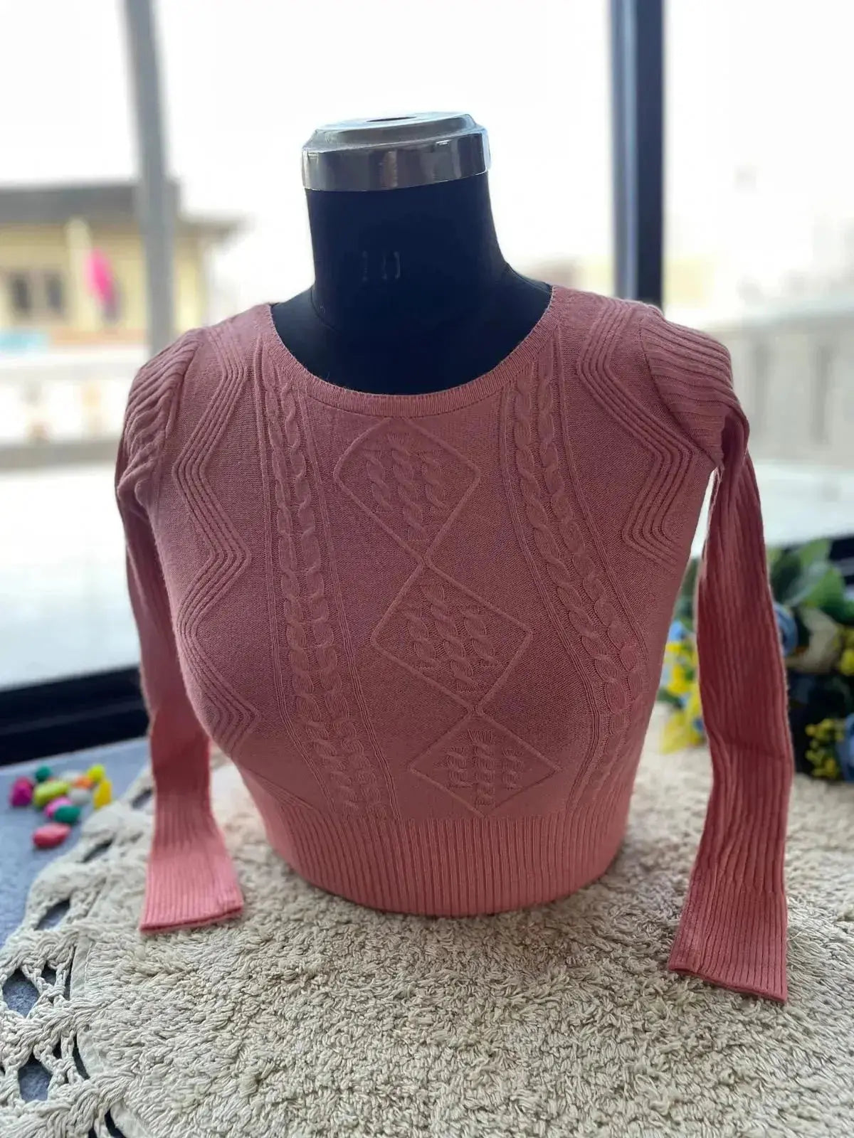 trendy winter blouse for women – warm & stylish knit design - rpd fashion