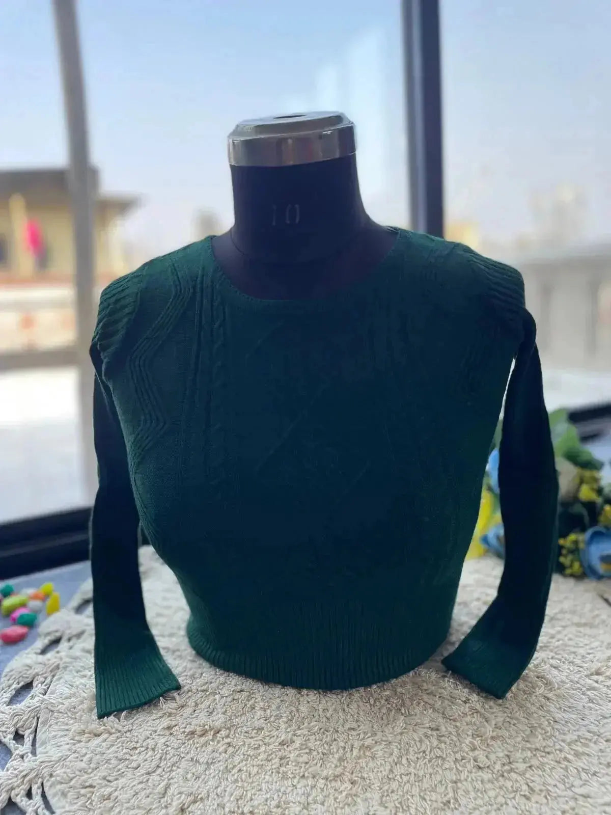 trendy winter blouse for women – warm & stylish knit design - rpd fashion