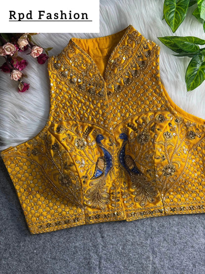 Wedding Hand Work Halter Collar Neck Blouse - RPD Fashion