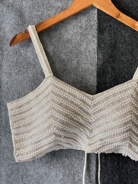 Beautiful Pearl Moti Spaghetti Blouse