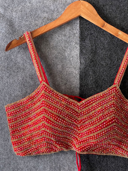 Beautiful Pearl Moti Spaghetti Blouse