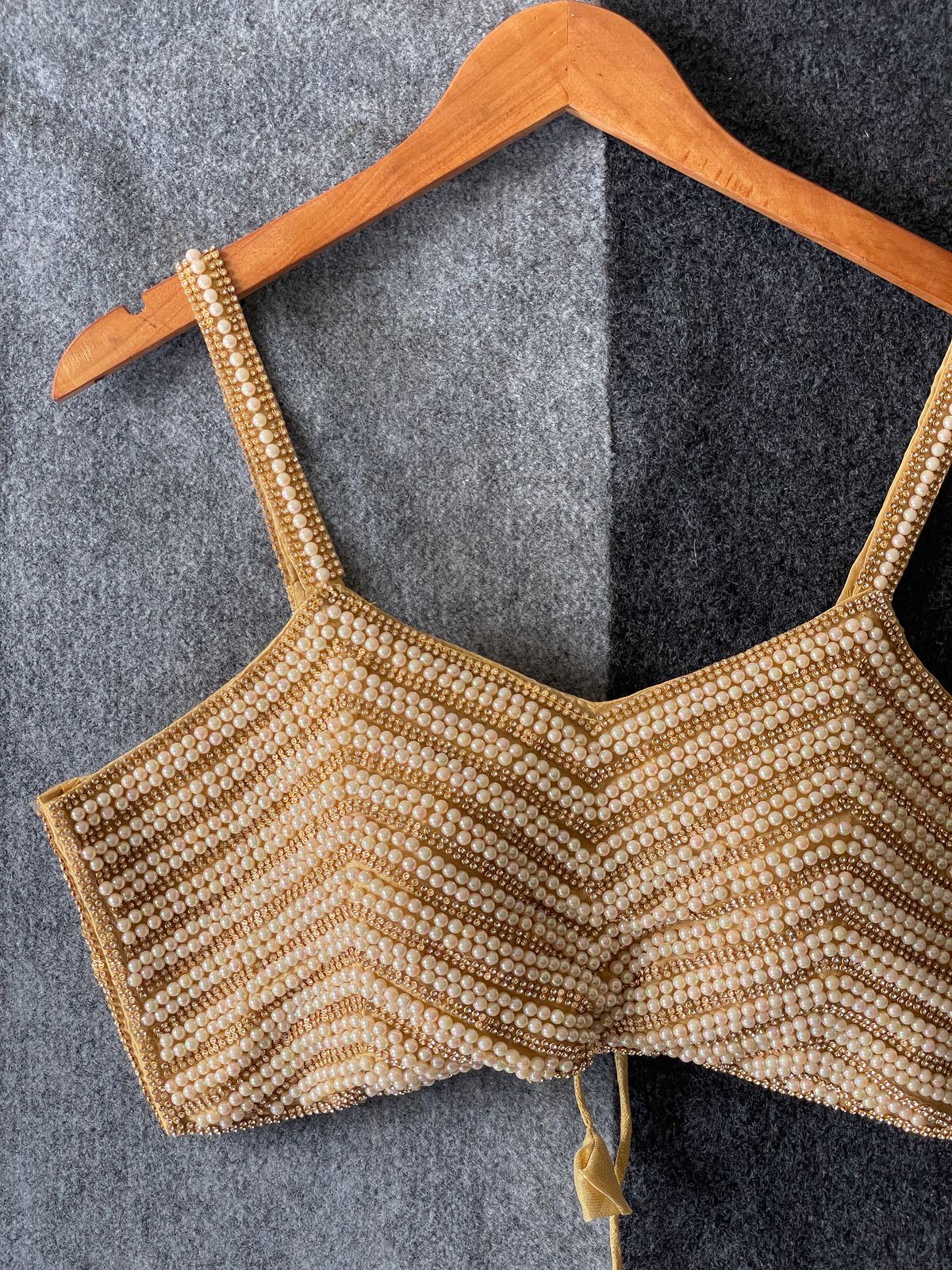 beautiful pearl moti spaghetti blouse