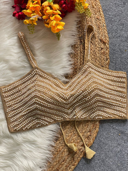 Beautiful Pearl Moti Spaghetti Blouse