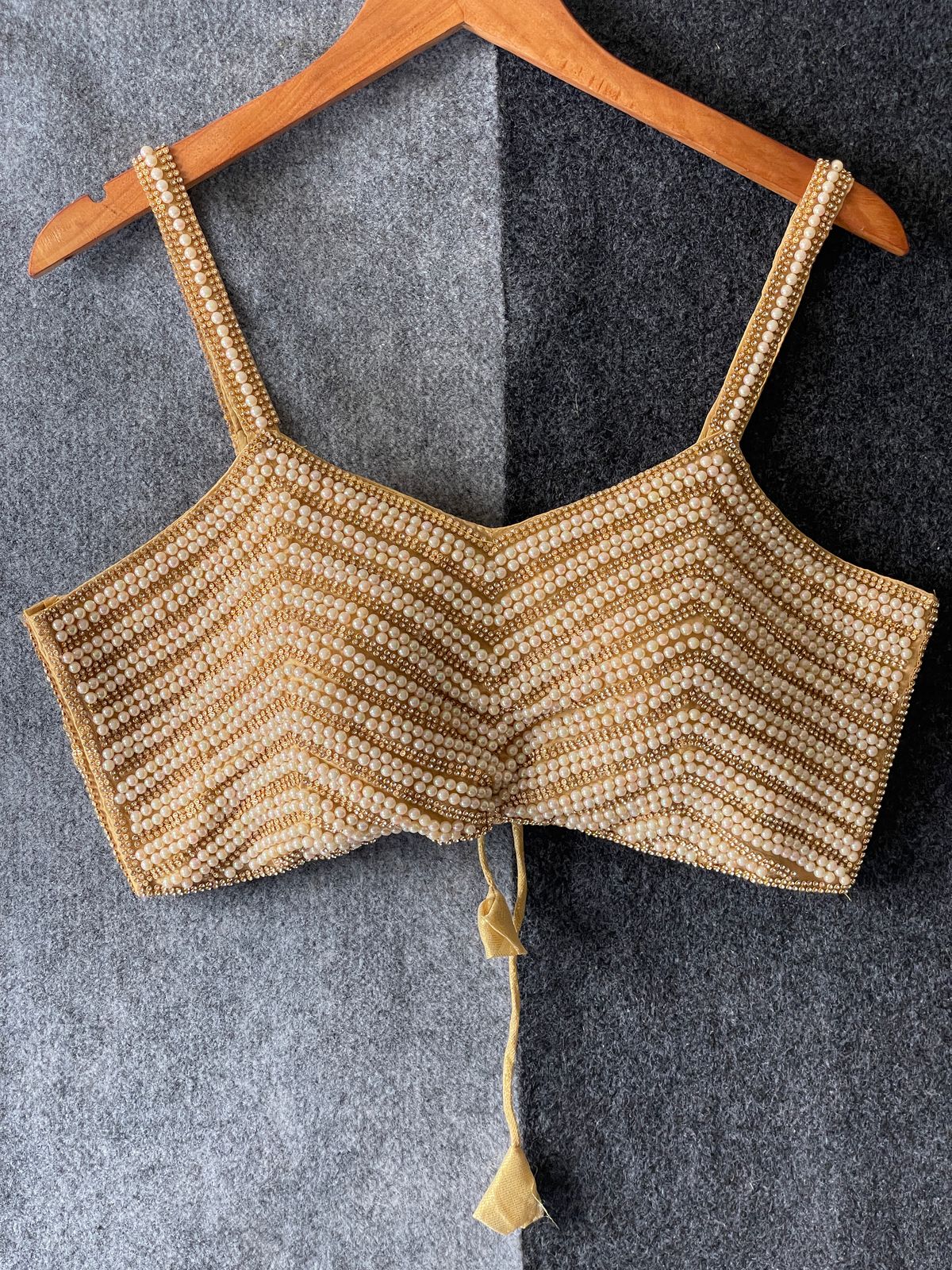 beautiful pearl moti spaghetti blouse