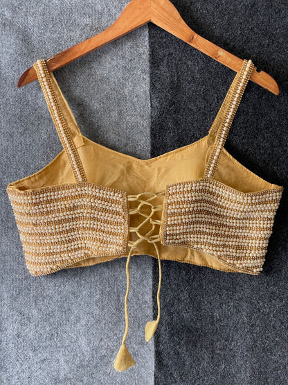 Beautiful Pearl Moti Spaghetti Blouse