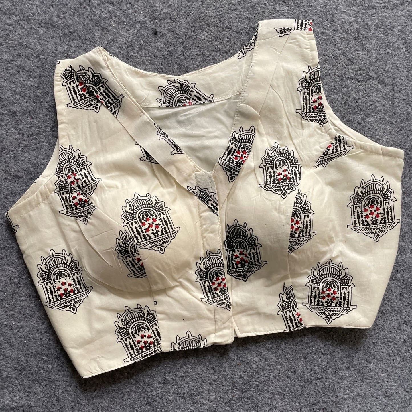 khadi cotton handloom cotton print fancy botton boat neack front hook open design
