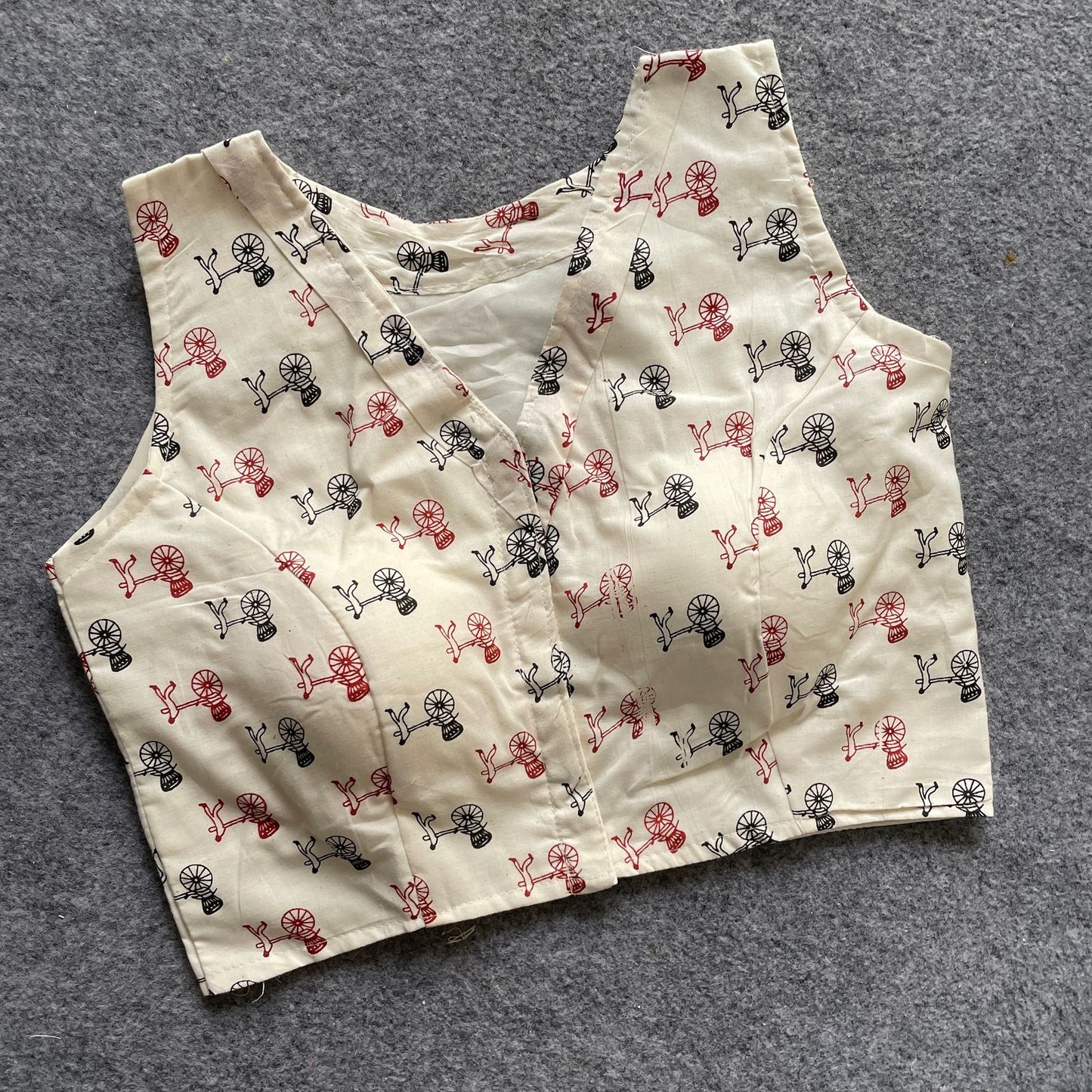 khadi cotton handloom cotton print fancy botton boat neack front hook open design