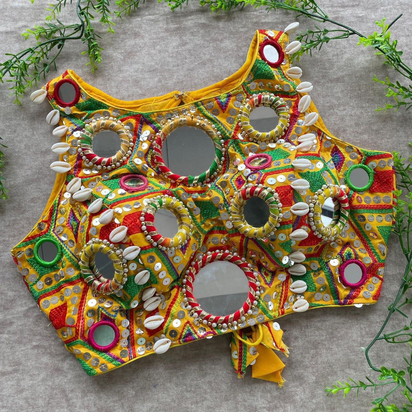 real mirror with multi thread work blouse rpd fashion