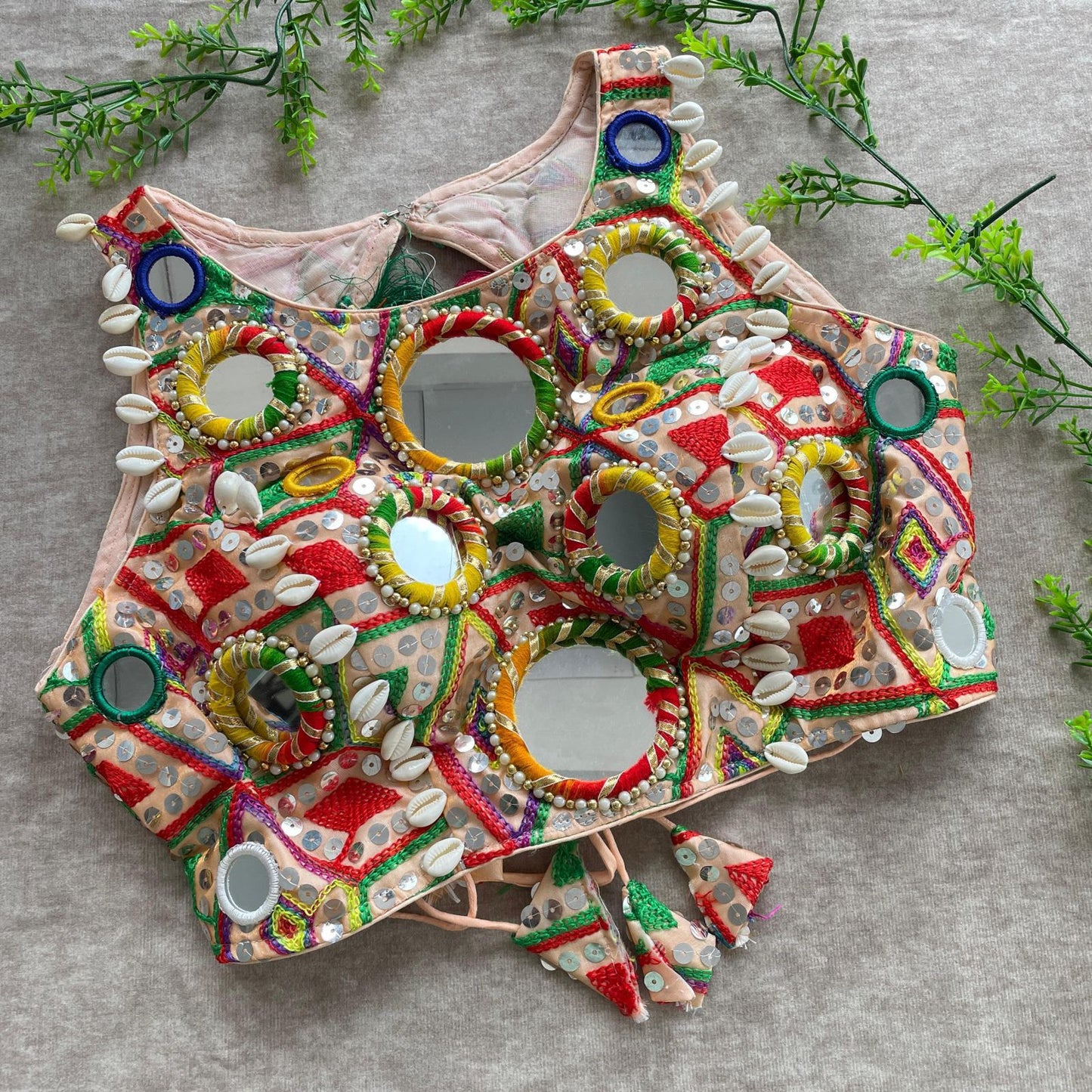 real mirror with multi thread work blouse rpd fashion
