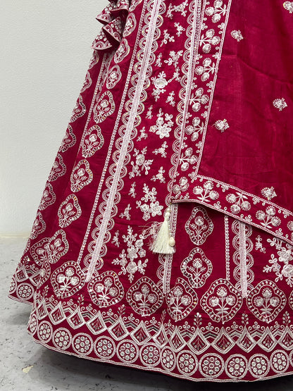 Wedding Lehenga Choli in Pink Indian Bridal Lehenga With Sequin Embroidery Designer Lehenga for Women Rpd Fashion