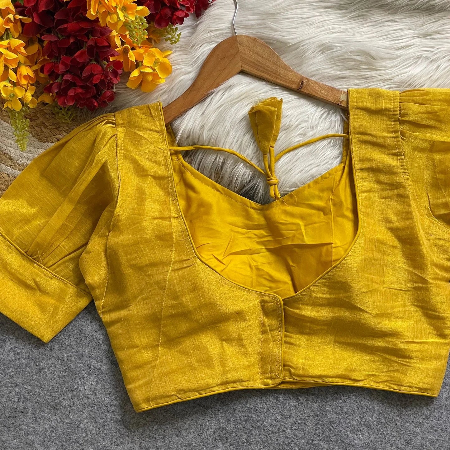 women’s ready-made plain cotton silk blouse – elegant brown party wear rpd fashion