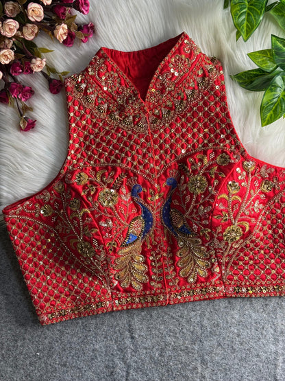 Wedding hand work halter collar neck blouse