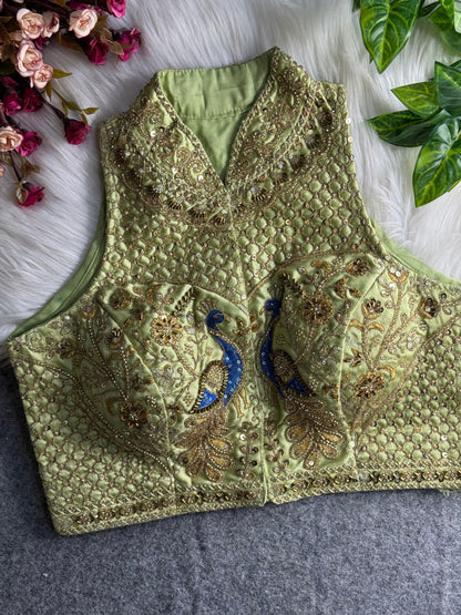 Wedding hand work halter collar neck blouse
