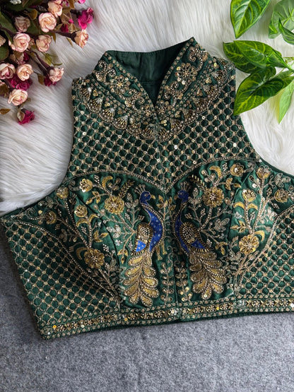 Wedding hand work halter collar neck blouse