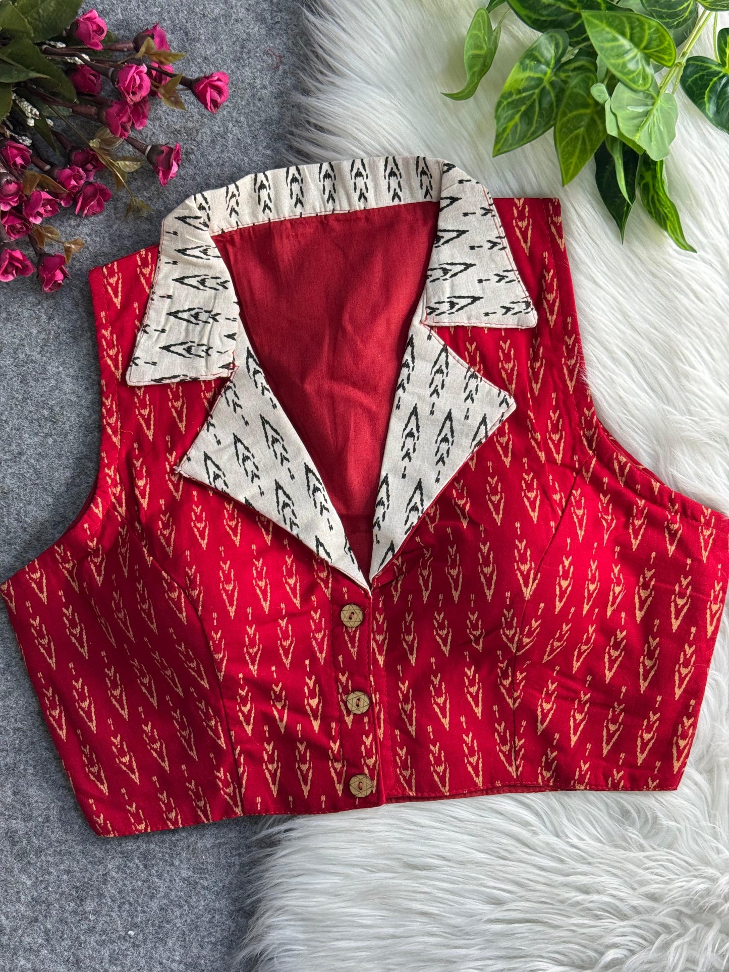 ajrakh printed pure cotton blouse